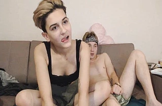 Hot naked girl with skinny body is humped by her webcam sex partner