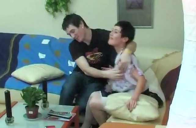 Young guy is keen to fuck the woman's naked ass and he takes steps