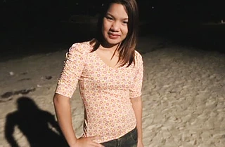 Pervert films the fetching Thai girl and fucks her naked pussy soon