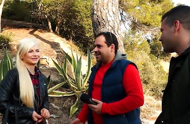 European friends pick up the platinum blonde and drill naked cunt