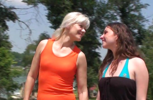 Mature blonde and wonderful stepdaughter come home and initiate naked sex