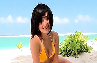 Adorable girl in yellow swimsuit needs to think about naked photo session