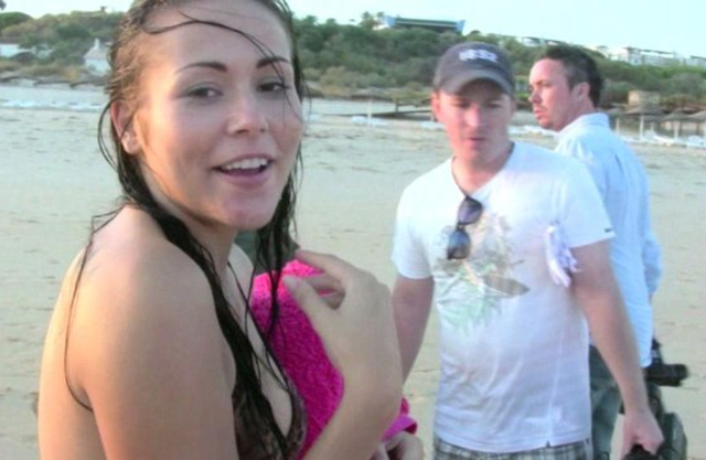 Crew films non-naked models with nice bodies having fun on the beach