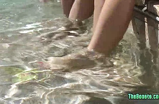 Babes forget about car-wash and get naked to lick pussies outdoors