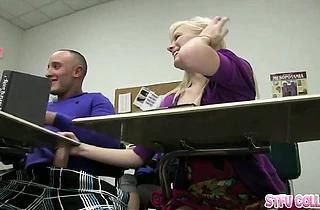 Girls fucking in a classroom