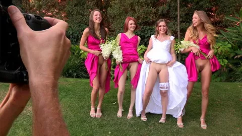 Lesbian Bridesmaid Porn - Bride triple teamed by her hot lesbian bridesmaids