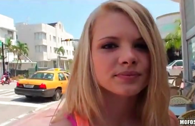Hot blonde babe gets picked up at a coffee shop and fucked hard