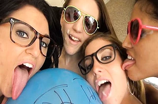 Insanely hot group sex session with two guys and four hot chicks