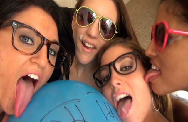 Insanely hot group sex session with two guys and four hot chicks