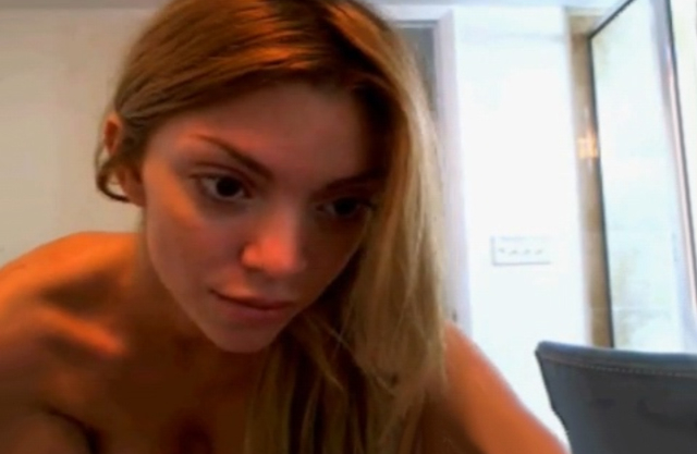 Naked girl with yummy big tits films herself in the shower