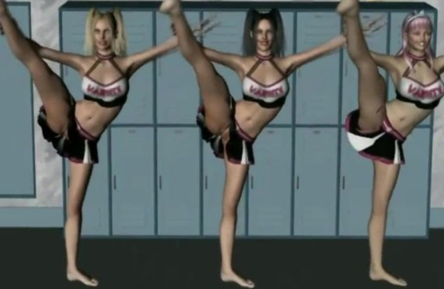 Charming cartoon cheerleaders dance and get naked to lick twats