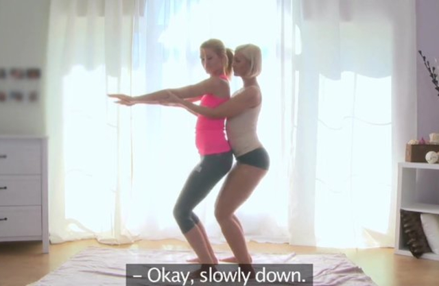 Yoga girl needs help but she doesn't know that it will consist of naked sex