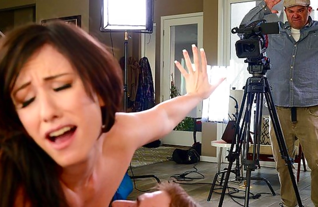 Hot pornstar came for a naked solo shoot but got a monster rod instead