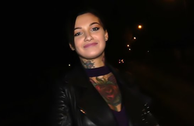Dude picked up the hottest inked slut and told her to get naked