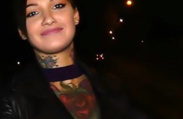 Dude picked up the hottest inked slut and told her to get naked