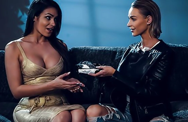Two naked lustful hotties go crazy for each other's tight wet pussies