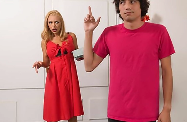 Stepson's behavior leads his curvy mom to give him a naked lesson