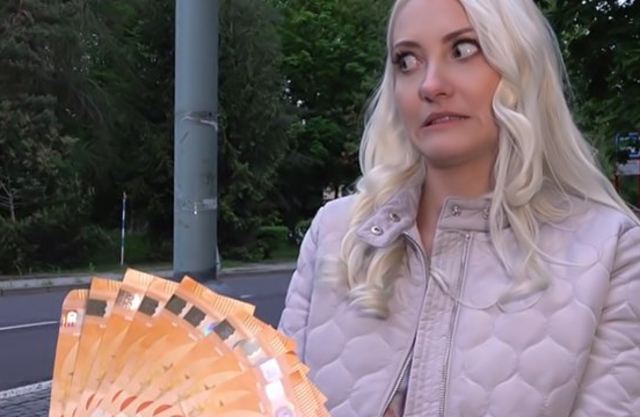 Brave man convinces sweet blonde to have naked quickie under bridge