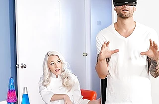 Pornstar in red stockings and tattooed colleague play the naked game