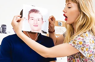 Comely model is horny for porn actor so naked stud plays his role