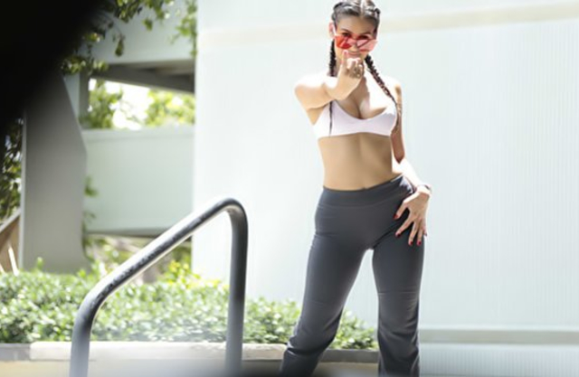 Latina with pigtails is never shy when she wants to have naked sex