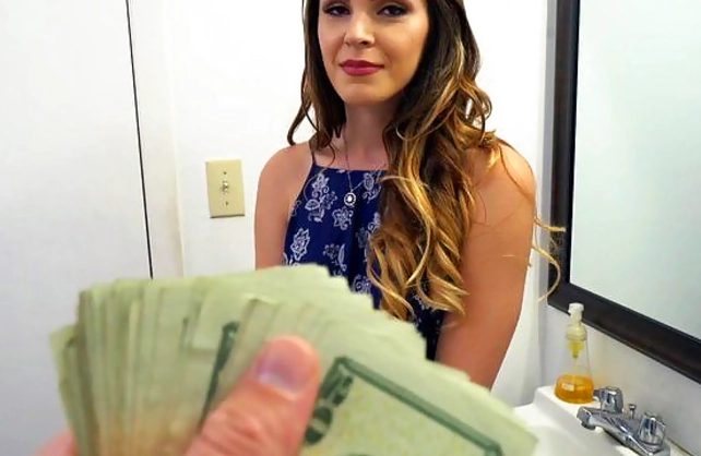 Naked cameraman fucks the attractive young girl in the restroom