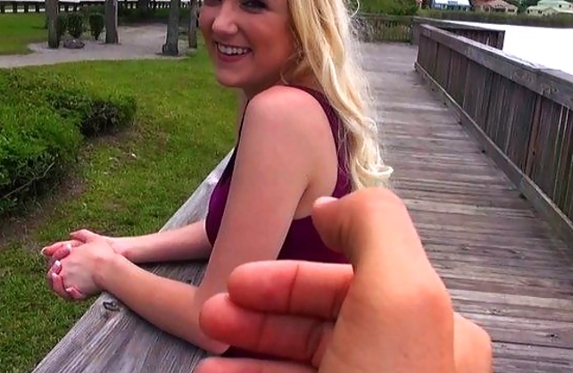 Flawless blonde with nipple piercing pussy-fucked by naked stranger