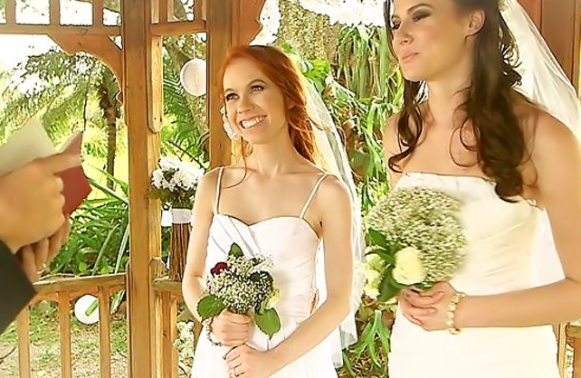 Wedding night of ravishing girlfriends who are naked same-sex lovers