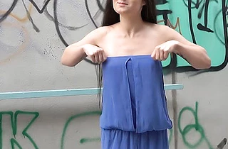 Porn agent makes it with a sexy naked girl in the fresh air on camera