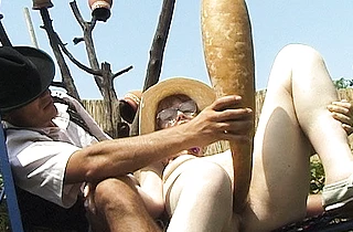 Granny isn't a sexy naked girl anymore but masturbates with huge veggie