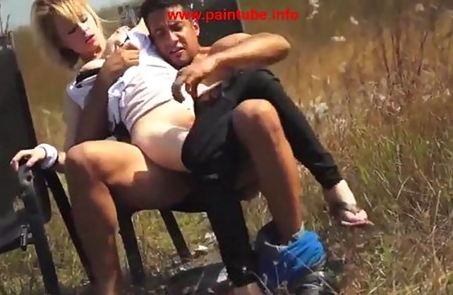 Excited Latina bruiser has hot affair with young naked girl under sun