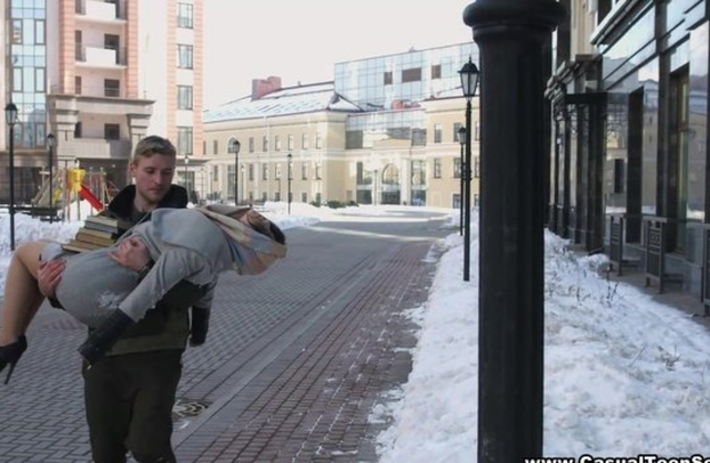 Boy saves beautiful teen and receives chance to fuck this naked girl