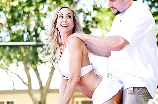 Bald tennis coach is lucky to fuck naked girl with sexy big chest