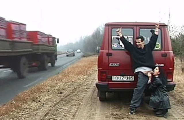 Teen could be a naked girl if hot action didn't take place by highway
