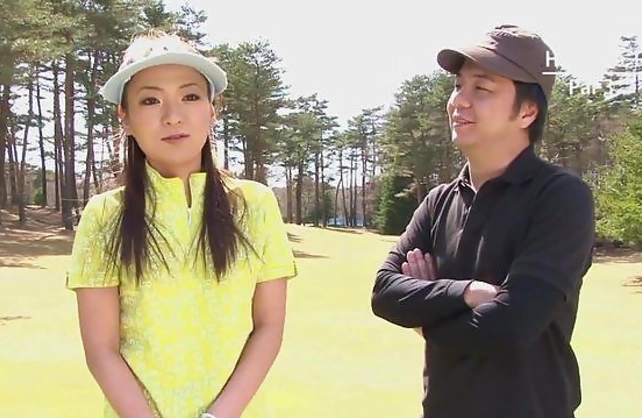 Raunchy coach fucks beautiful naked girl from Japan on the golf course