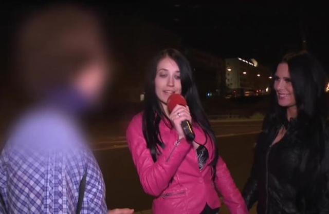 Sexy German brunette doesn't need to be a naked girl to blow a dick