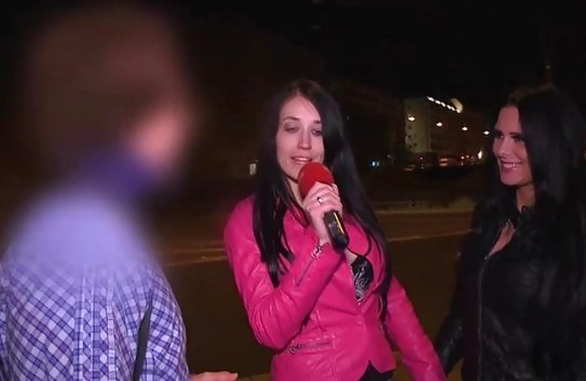 Sexy German brunette doesn't need to be a naked girl to blow a dick