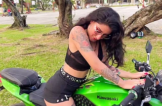 Biker Dude Controls His GF's Orgasms in Public with Remote Vibrator!