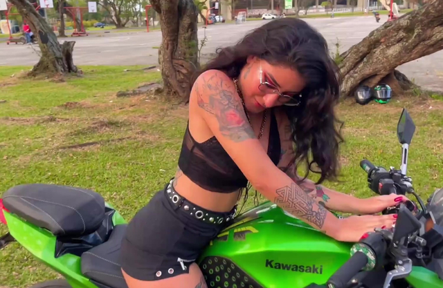 Biker Dude Controls His GF's Orgasms in Public with Remote Vibrator!