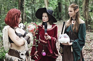 Fucking Hot Naked Girls Play a Wild Game of Thrones Parody in the Forest!