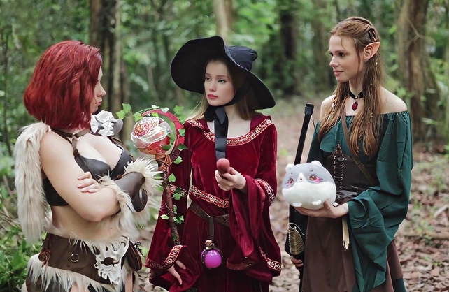 Fucking Hot Naked Girls Play a Wild Game of Thrones Parody in the Forest!