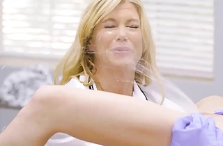 Foul-Mouthed Doctor Soaked by Squirting Lesbian Slut in Shocking Encounter.