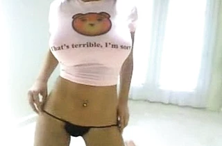 Sexy babe with huge bangers plays in front of her webcam