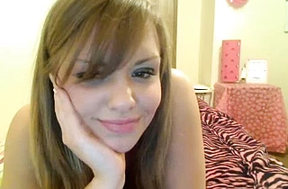 Cute girl gets naked in front of her webcam