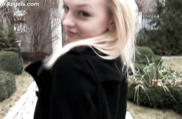 Nubile naked girl with small round tits exposes her flawless shapely figure on the online vid