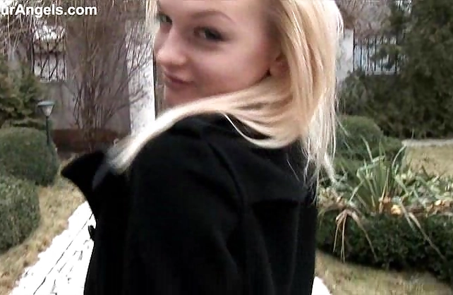 Nubile naked girl with small round tits exposes her flawless shapely figure on the online vid