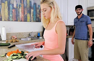 Horny step brother leaves his naughty sis to suck and ride his big tool