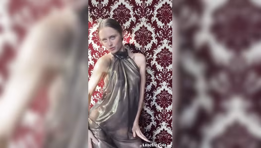 Stunning gal looks naked beautiful posing for the camera
