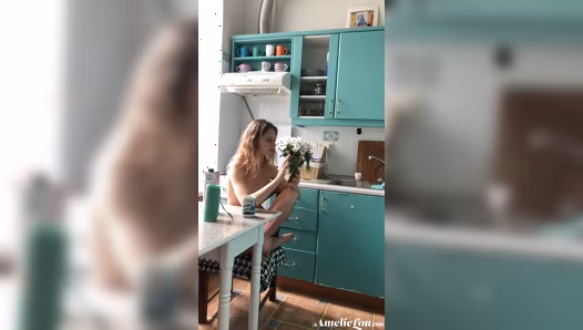 Beautiful naked damsel shares her most private moments