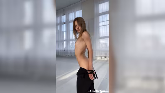Brunette beauty stuns naked with her incredible natural sex appeal